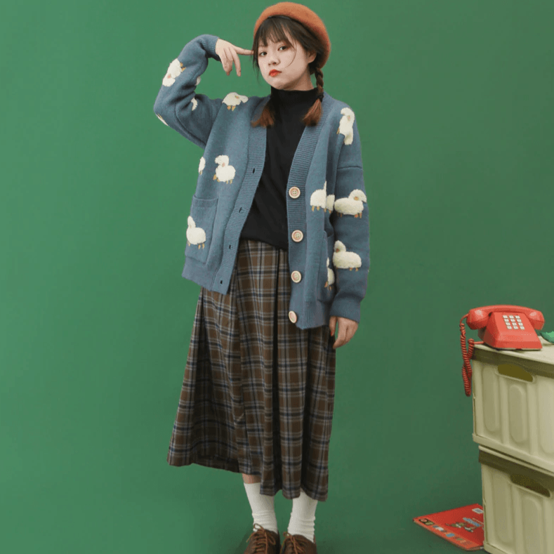 Knit Sheep Cardigan - Asian Fashion Lianox