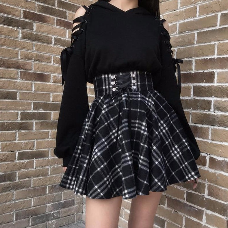 Black plaid 2024 skirt 6x6