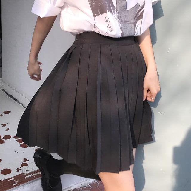 Simple Pleated School Girl Skirt (XS to 5XL!) – Lianox