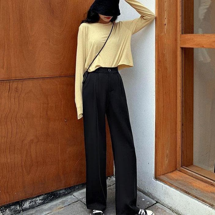 Asian wide leg pants best sale