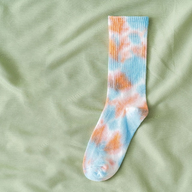Multicolored Tie-Dye Socks
