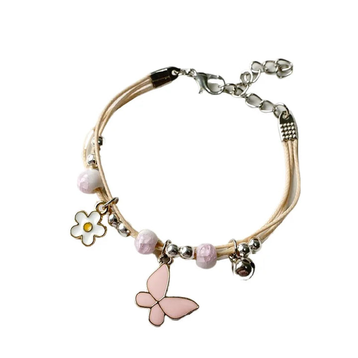 Cute Butterfly Dragonfly Flower Charm Bracelet