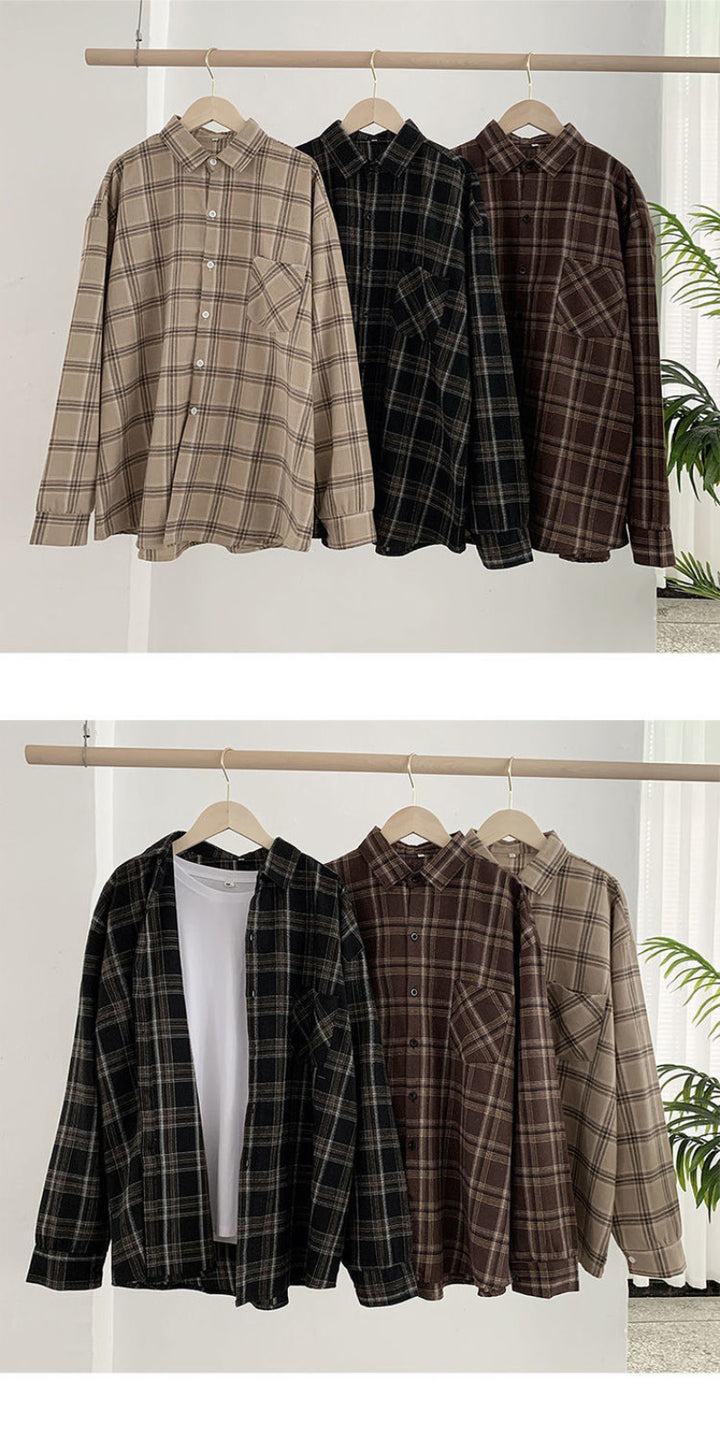 Plaid Button-Up Shirt With Chest Pocket (M to 3XL!)