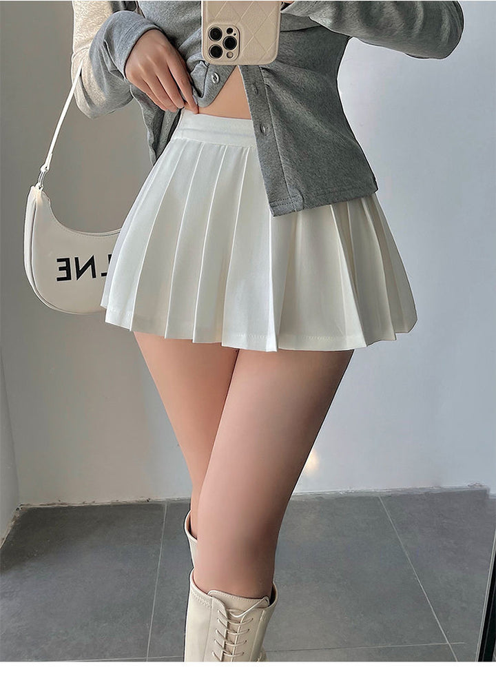 Pleated Mini Skirt With Under Shorts