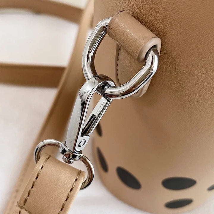 Cute Bubble Boba Tea Cross Body Bucket Bag