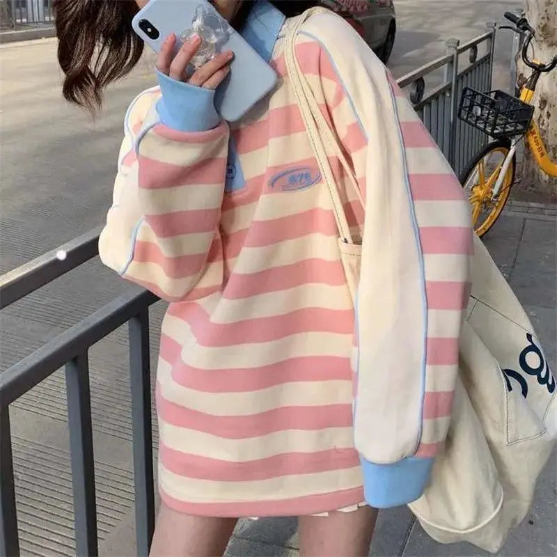 Cute Stripped Oversized Pullover