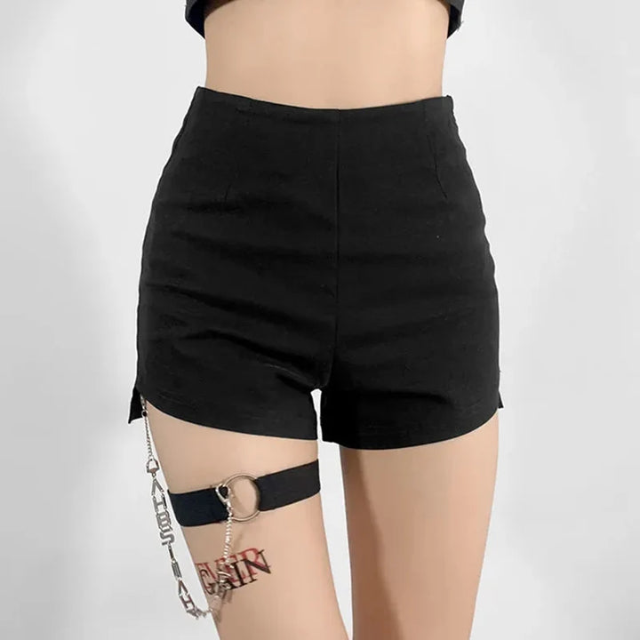 High Waist Summer Shorts With Thigh Chain