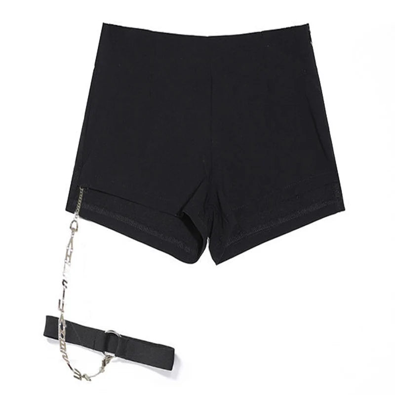 High Waist Summer Shorts With Thigh Chain