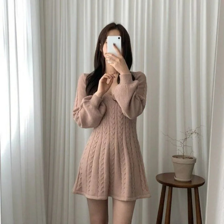 Elegant Knitted Mini Dress