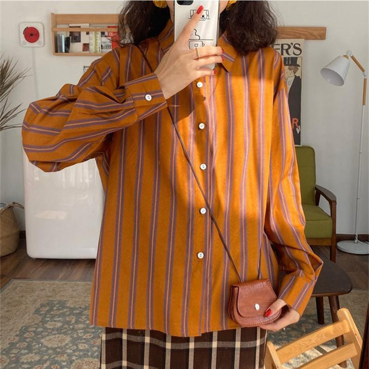 Striped Vintage Blouse With Buttons