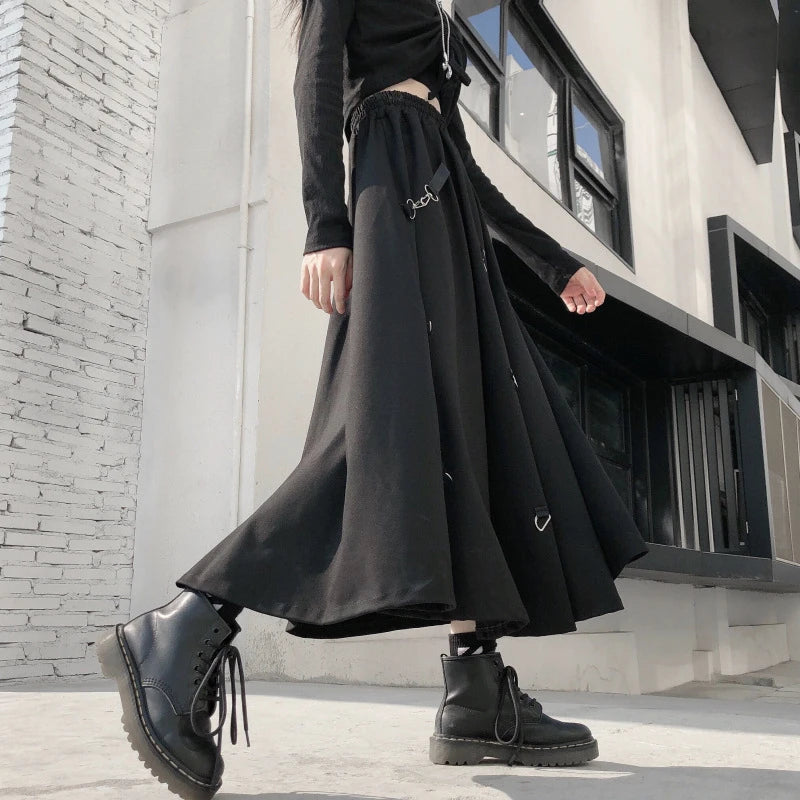 Asymmetrical And Adjustable Long Skirt