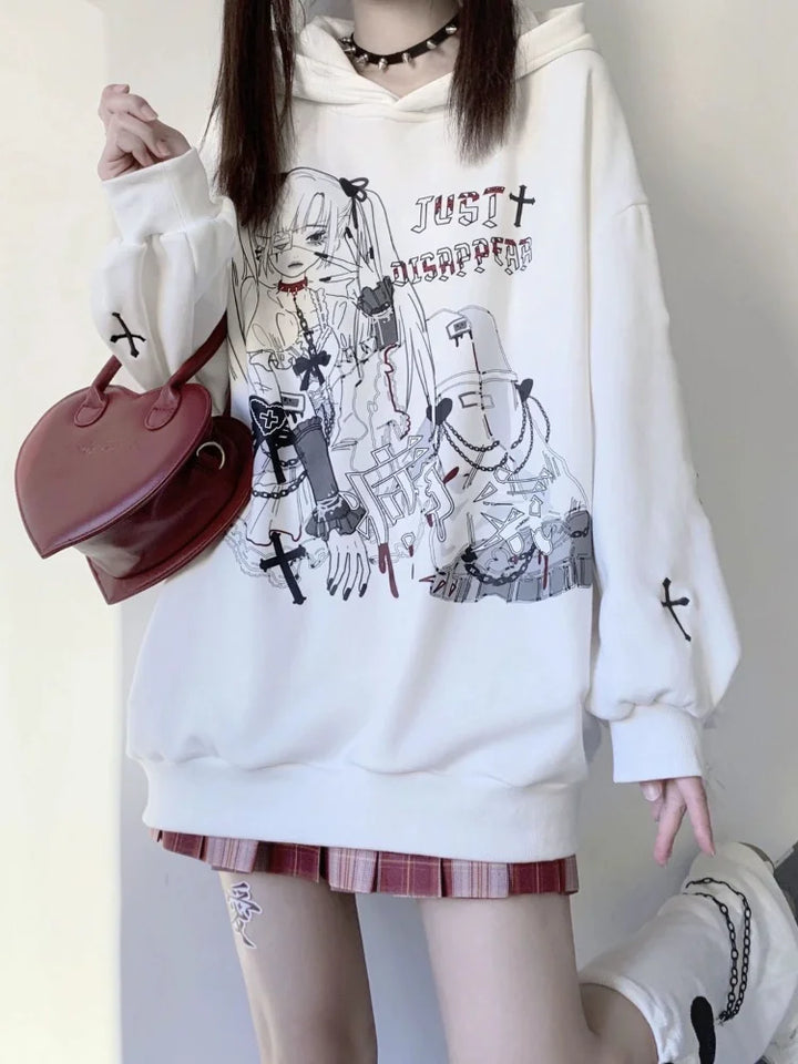 Oversized Hoodie With Unique Anime Print