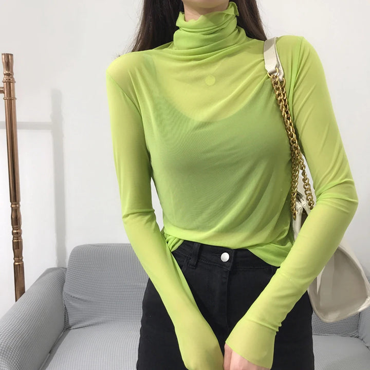 Sheer Mesh Turtleneck (Many Colors!)