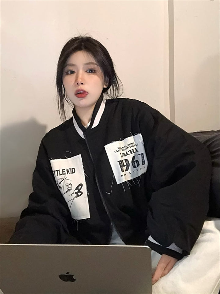 Baseball Jacket With Patches