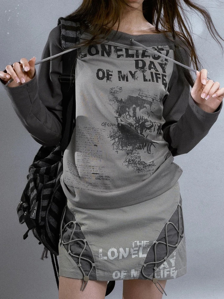 "Loneliest Day Of My Life" Off-Shoulder Sweatshirt