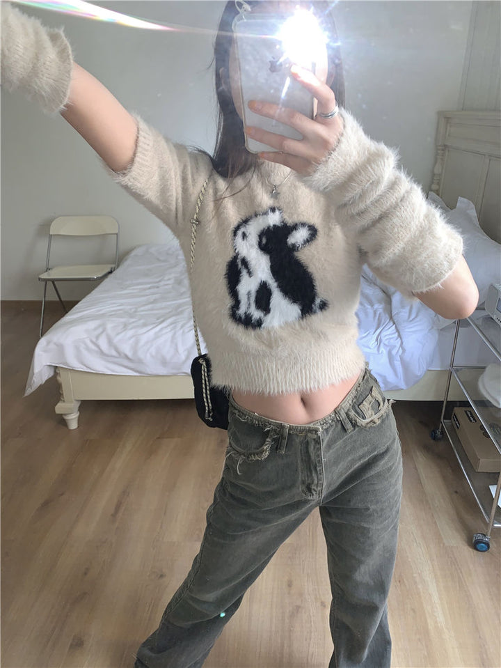 Cropped Bunny Pullover