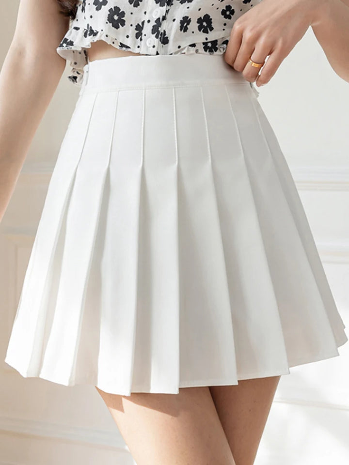 Pleated Mini Skirt With Shorts Underneath