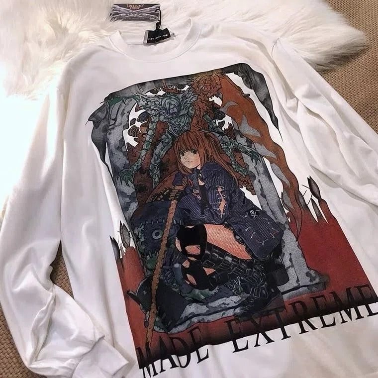 Anime Print "MADE EXTREME" Longsleeve Pullover (S to 4XL!)