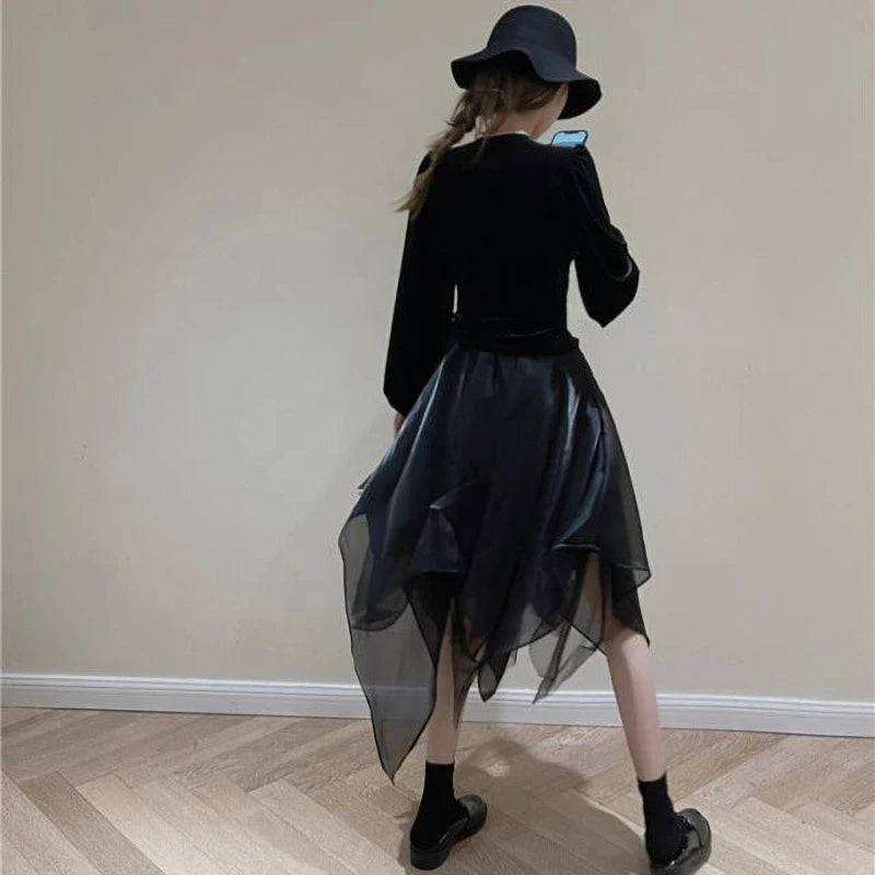 Irregular Tulle & Mesh Skirt