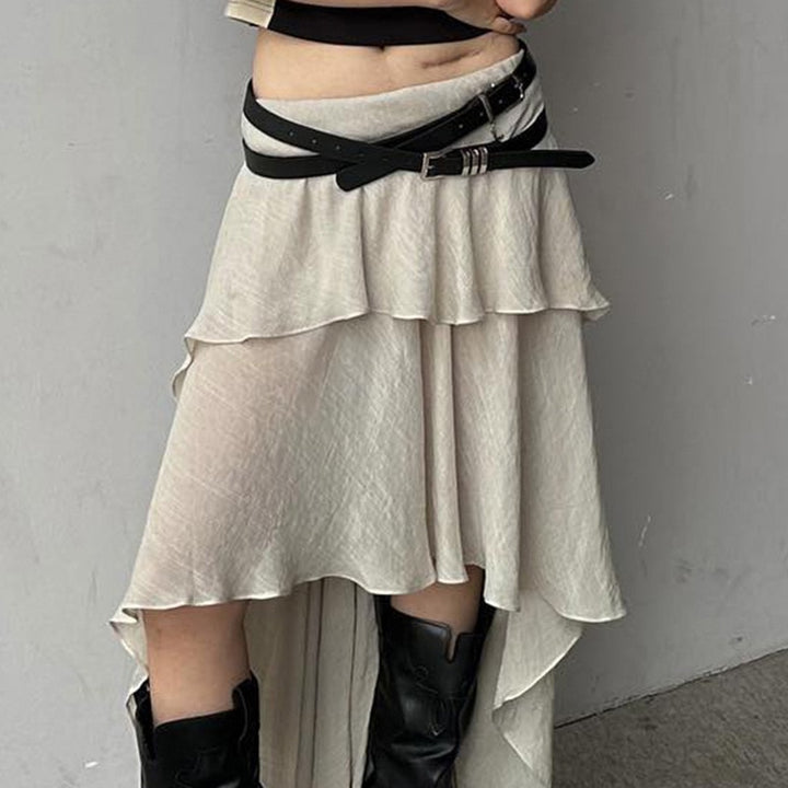 Grunge-Style High Low Skirt With Layers