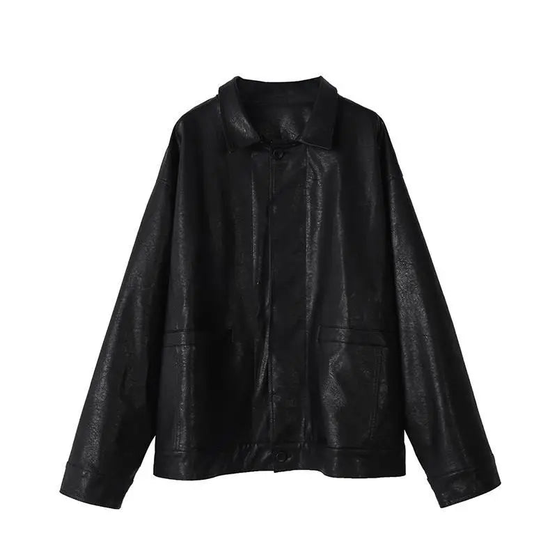 Black Winter Faux Leather Jacket