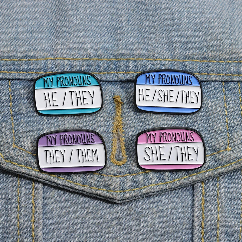 'My Pronouns: SHE/THEY, HE/THEY, THEY/THEM, HE/SHE/THEY' Pins