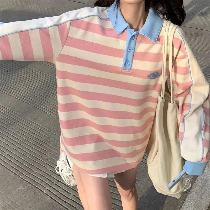 Cute Stripped Oversized Pullover