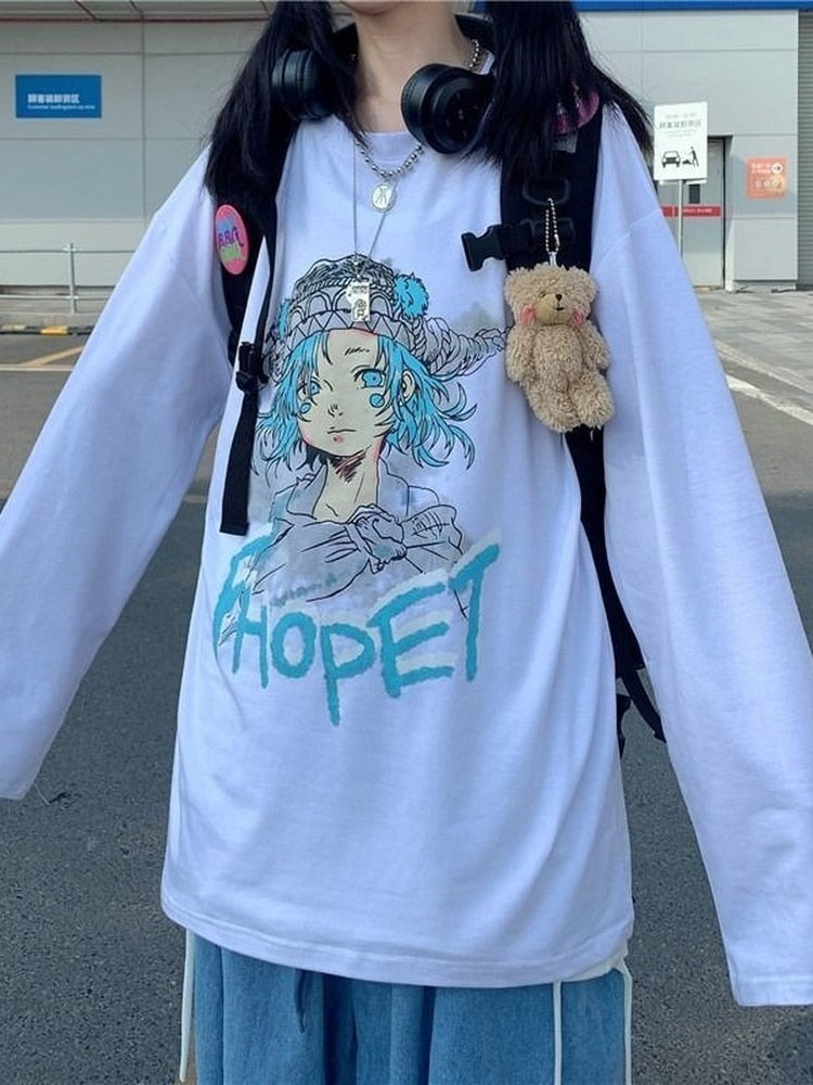 Anime Girl Portrait Longsleeve Shirt