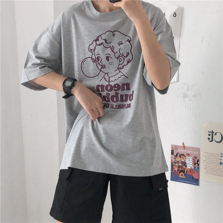 "neon bubble BUBBLEGUM" T-Shirt - Asian Fashion Lianox