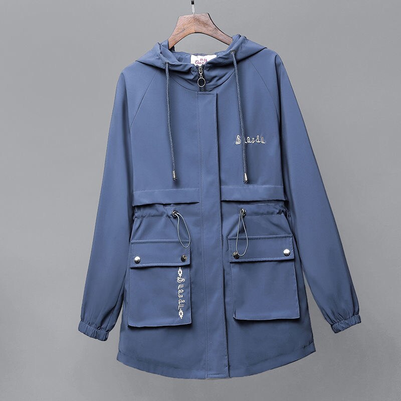 Hooded Jacket With Drawstrings And Pockets