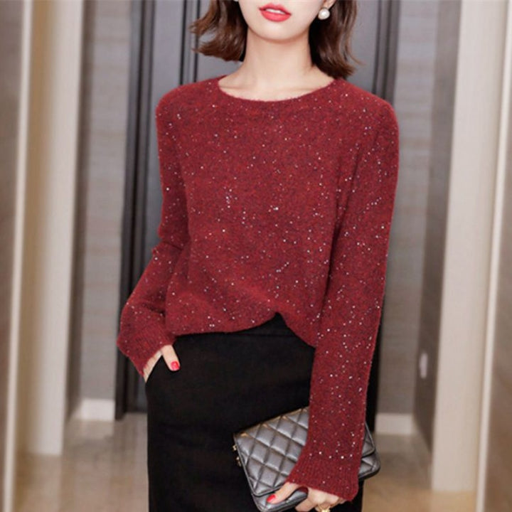 Knitted Sweater With Sequin Details