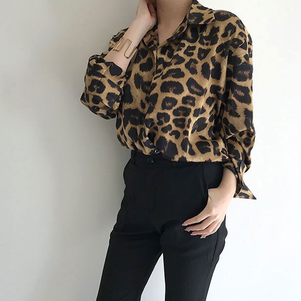 Button-Down Blouse With Leo Pattern