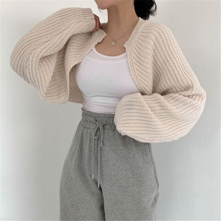 Cropped Cardigan with Bell Sleeves