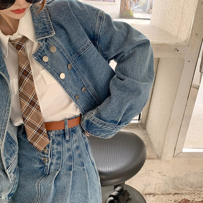 Double-Breasted Denim Jacket
