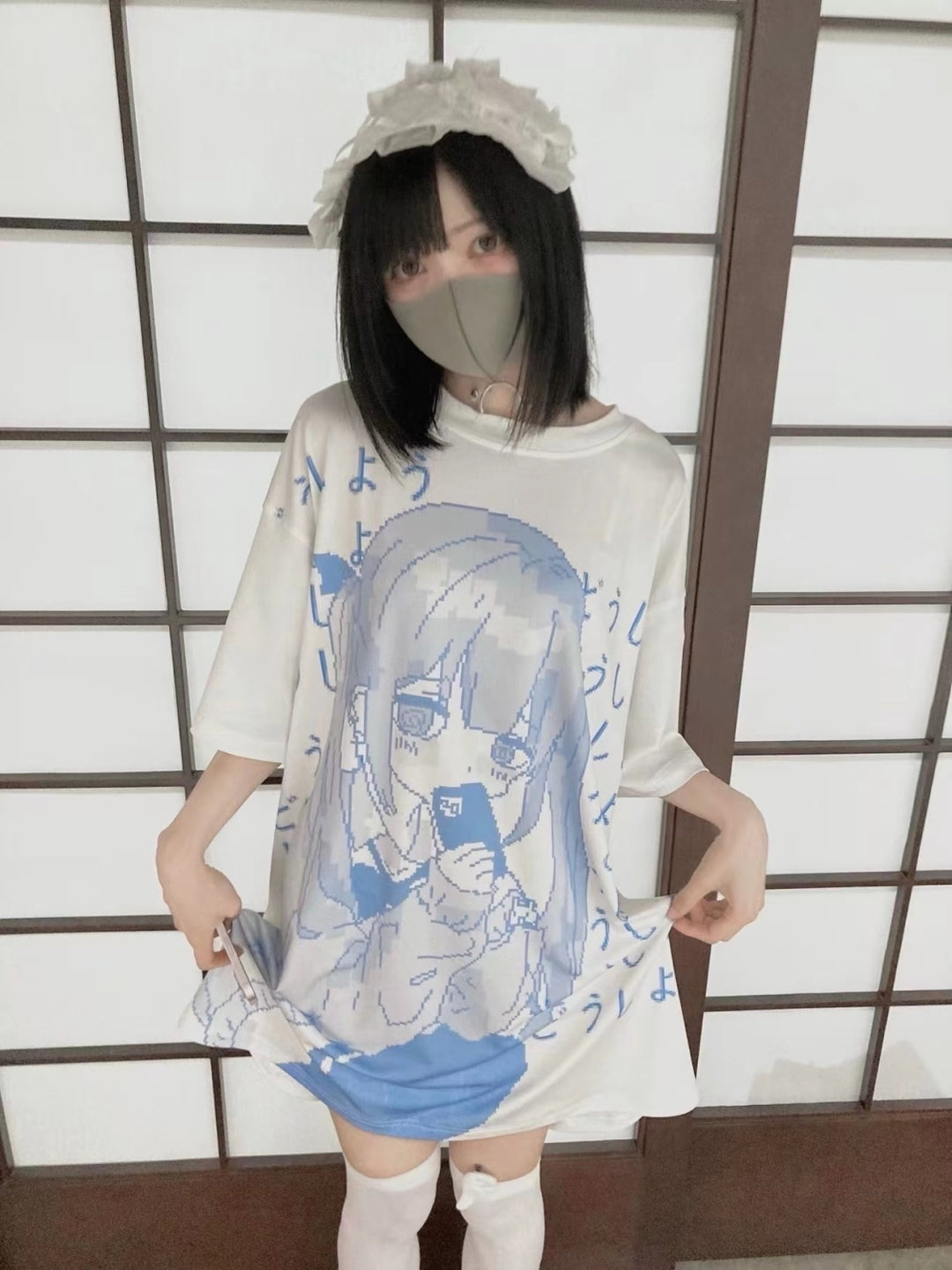 T-Shirt with Anime Girl Print