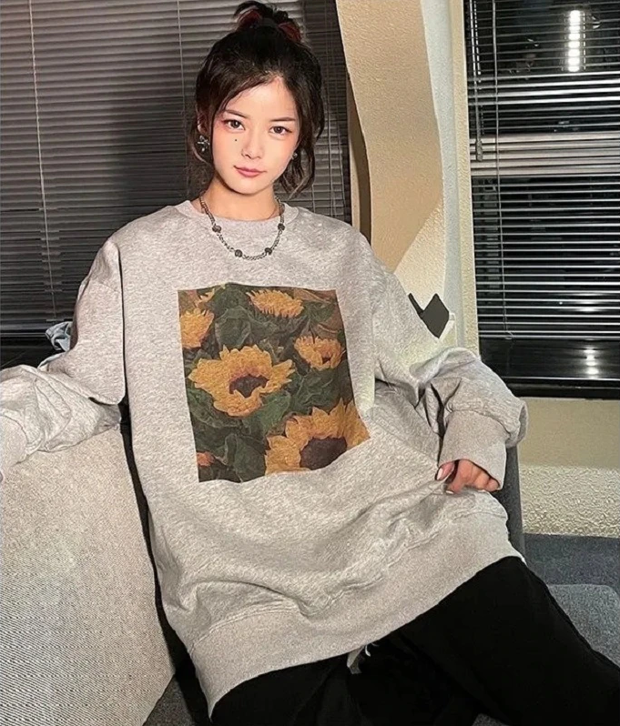 Sweater With Sunflower Print