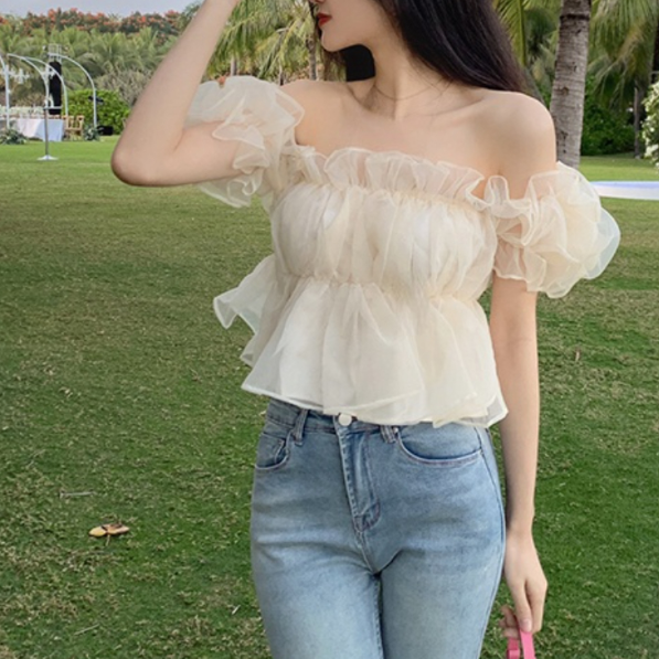 Off-The-Shoulder Blouse With Ruffles