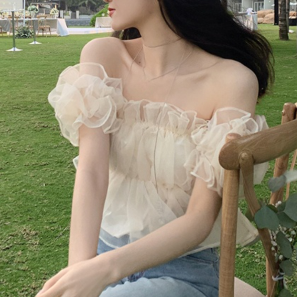 Off-The-Shoulder Blouse With Ruffles