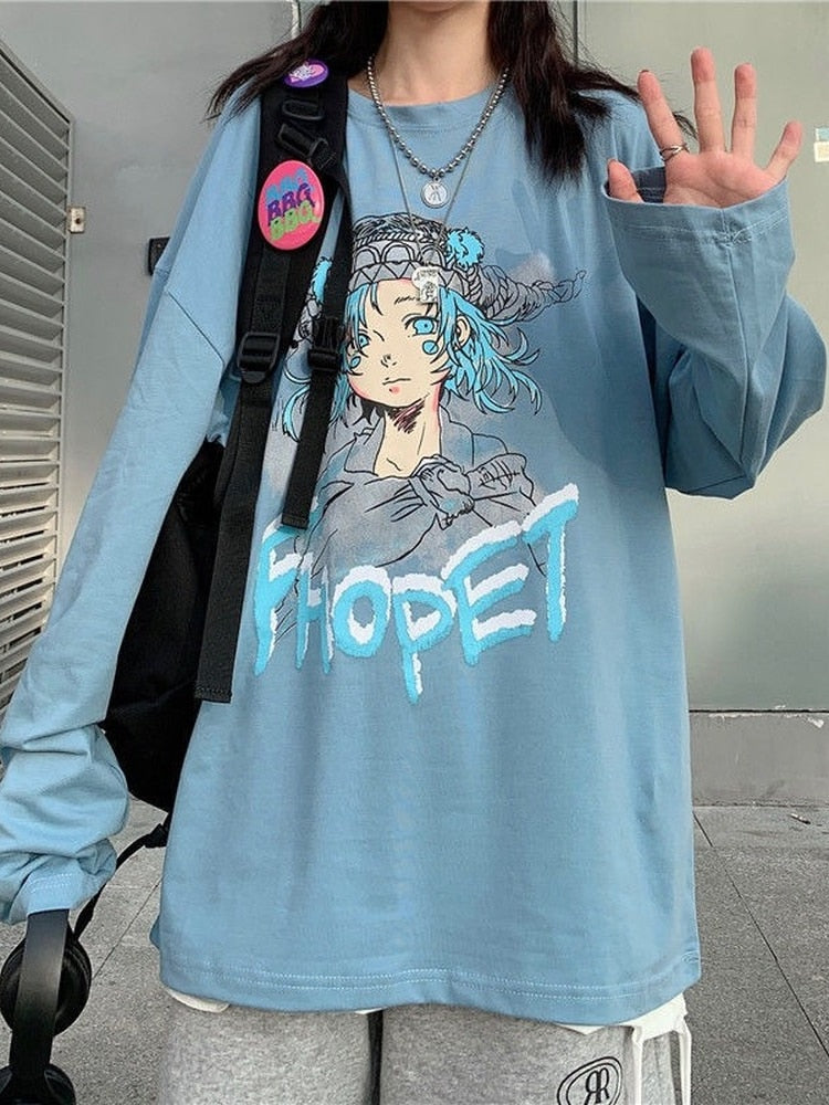 Anime Girl Portrait Longsleeve Shirt