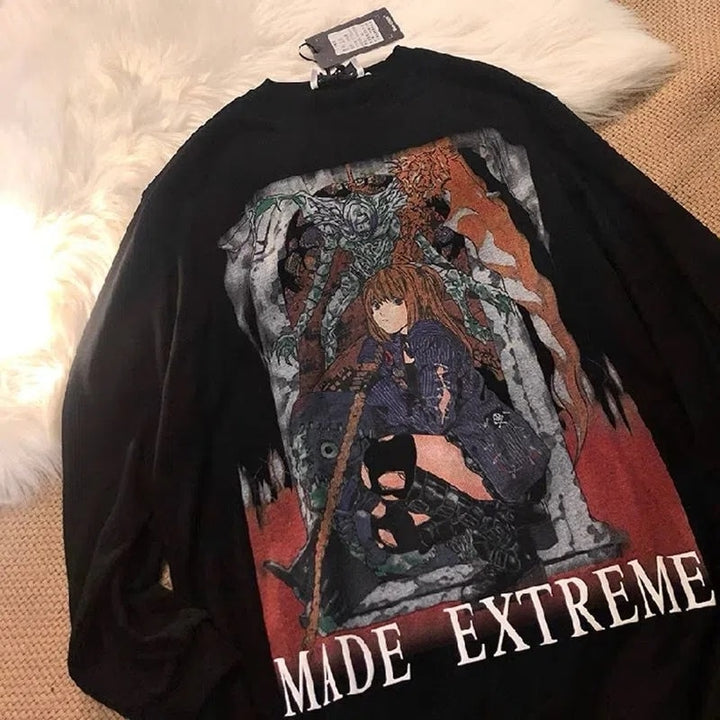 Anime Print "MADE EXTREME" Longsleeve Pullover (S to 4XL!)