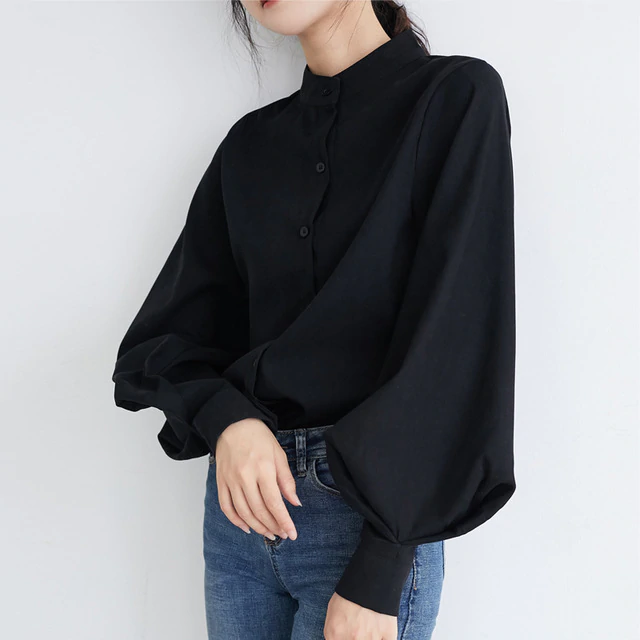 Vintage Style High Neck Blouse - Asian Fashion Lianox