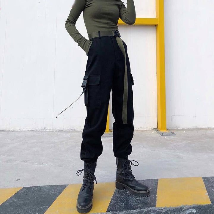 Cargo Pants With High-Waist And Pockets