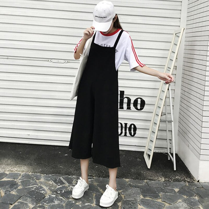 Ankle-Length Dungarees With Wide Legs