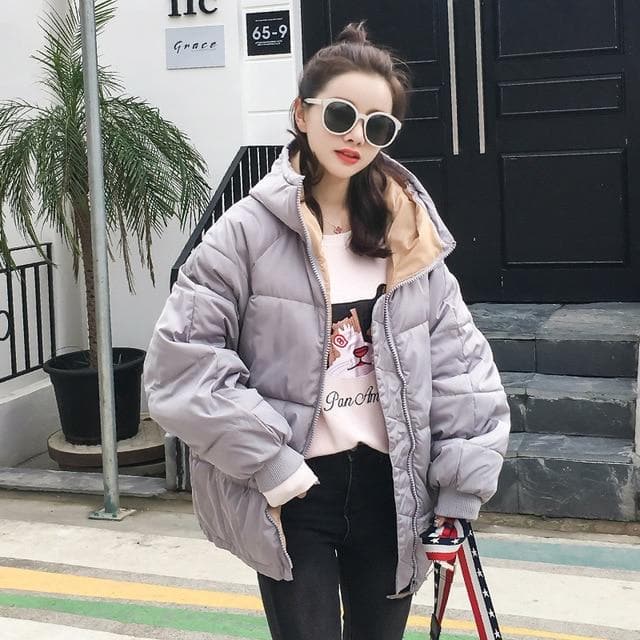 Padded Jacket with Hood - Asian Fashion Lianox