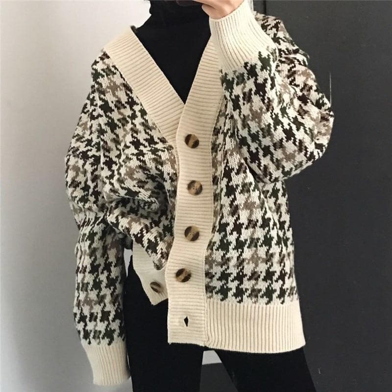Buttoned Cardigan - Asian Fashion Lianox