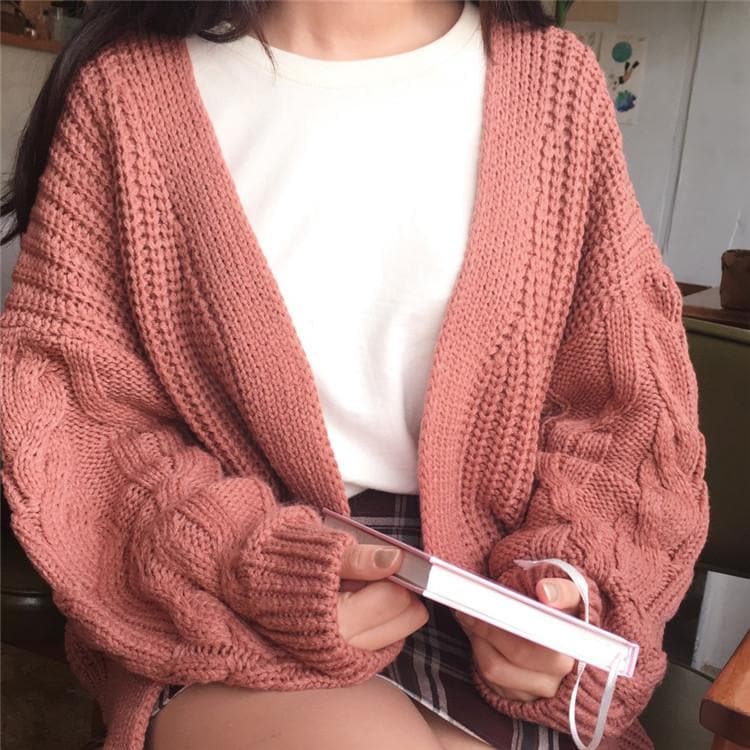 Knit Cardigan - Asian Fashion Lianox