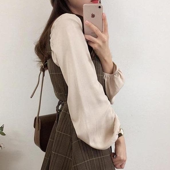 Vintage Buttoned Blouse - Asian Fashion Lianox