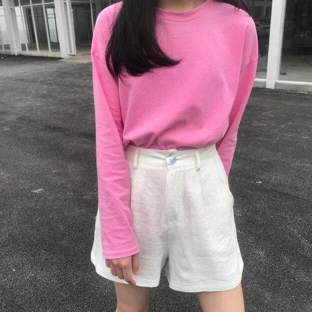 High-Waist Shorts With Loose Fit - Asian Fashion Lianox