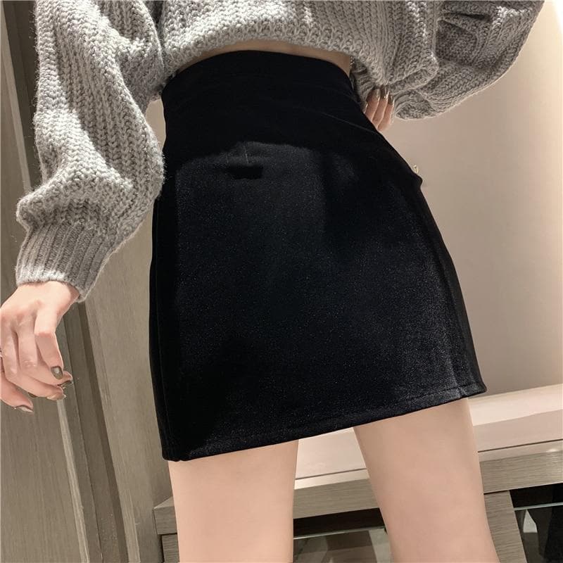 Skirt with Star Zipper - Asian Fashion Lianox