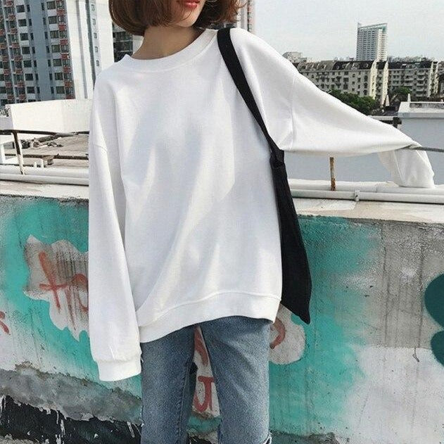 Basic Sweater With Overcut Shoulders